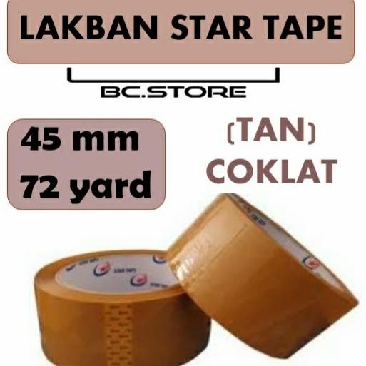 

LAKBAN ( 1 DUS )COKLAT LENGKET STAR TAPE KUALITAS TERBAIK 72 YARD ASLI