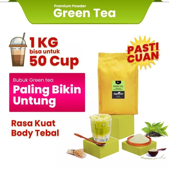 

1 Kg Jagorista - Greentea - Premium Gold Bubble Drink Powder Original Dan Terpercaya