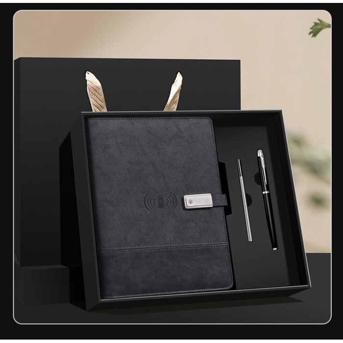 

BRG BARU Notebook Buku Catatan Agenda Wireless Charging Power Bank Gift Set