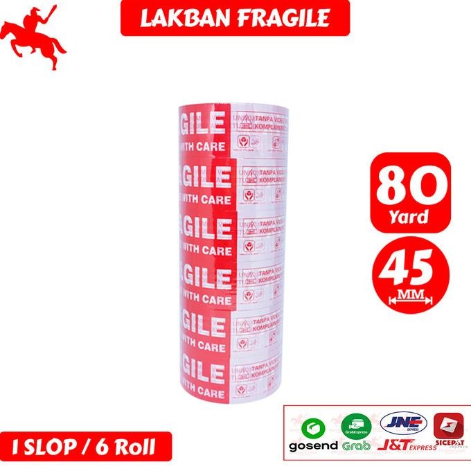 

LAKBAN FRAGILE KSATRIA TAPE 45MM X 80 YARD (1 SLOP) ASLI