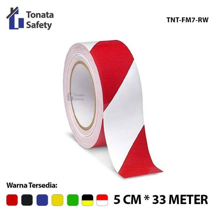 

FLOOR MARKING TONATA / LAKBAN MERAH PUTIH / 5 CM X 33 M ASLI