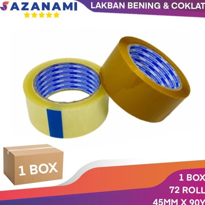 

1 BOX SAZANAMI LAKBAN BENING 2 X 90YARD OPP (KHUSUS GOJEK GOKILAT) - COKELAT MUDA ASLI
