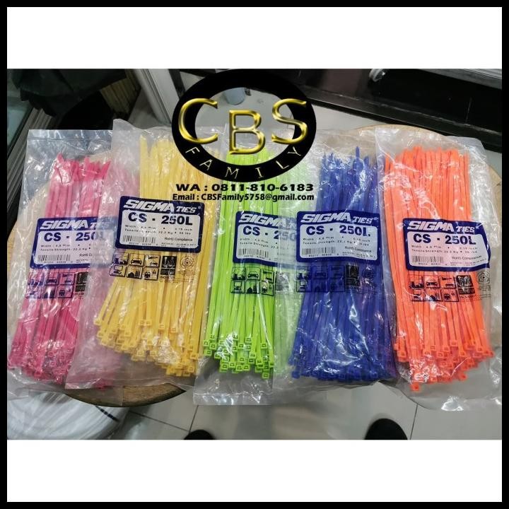 

Kabel Ties / Kabel Tis / Cable Tie Cs 250 L Warna 25 Cm Sigma Cs250L