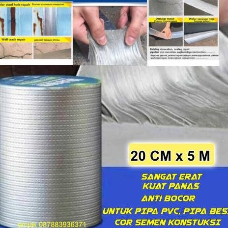 

LAKBAN ALUMINUM FOIL TAPE WATERPROOF ATAP BESI SUPER KUAT 20CM X 5M ASLI