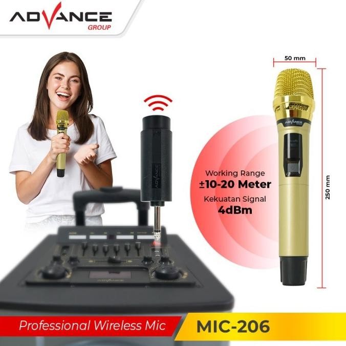 Promo Ready StockAdvance Salon Bluetooth Karaoke Mic 2 Mik Mic-206