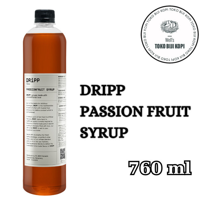 

DRIPP SYRUP PASSION FRUIT FLAVOUR - 760 ML / SIRUP DRIPP MARKISA