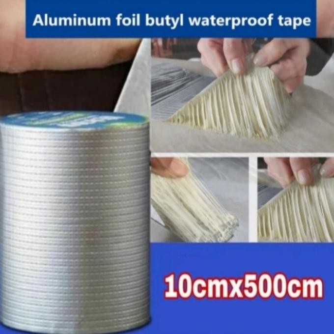 

LAKBAN ALUMINIUM ANTI BOCOR SUPER KUAT PENAMBAL ATAP TOREN - 4IN ASLI