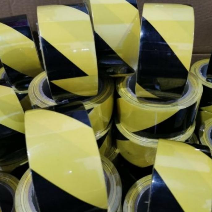 

LAKBAN ZEBRA YELLOW & BLACK /FLOOR MARKING TAPE / POLICE LINE ASLI