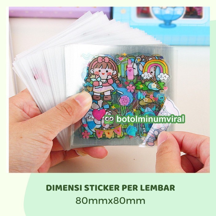 

Promo..!! Sticker Momo Happy 100 Pcs Box 2D Viral Tahan Air Aesthetic Waterproof