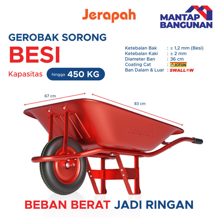 Gerobak Sorong / Kereta Sorong Jerapah Besi