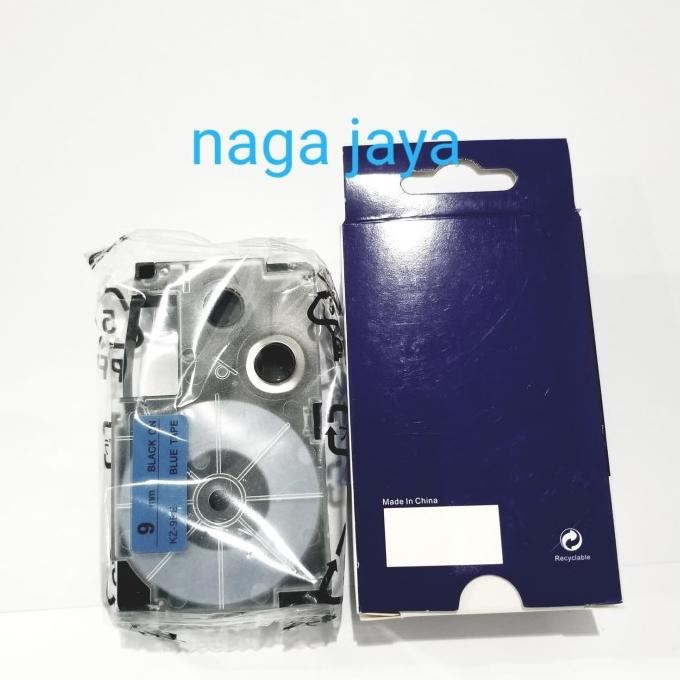 

Promo k-label black on blue tape kz-9be for casio ez label printer original COD