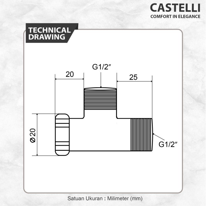 CASTELLI T konektor Sambungan kran/shower T-CONECTOR 1445364