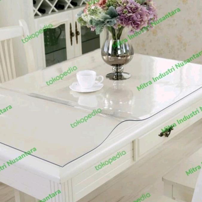 Taplak Meja Alas Meja Plastik Pvc Bening Transparan 120Cm X 70Cm