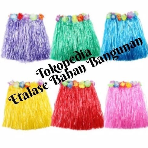 TERBARU Rok Mini Hawai Rok Rumbai Hawaii Rok Penari Hula Kostum Hawai Pantai