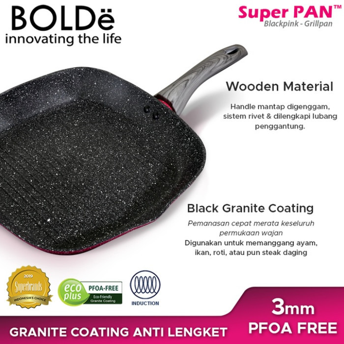 Grill Pan Bolde Blackpink/Grillpan Bolde/Grill Pan/Grill Pan Granite