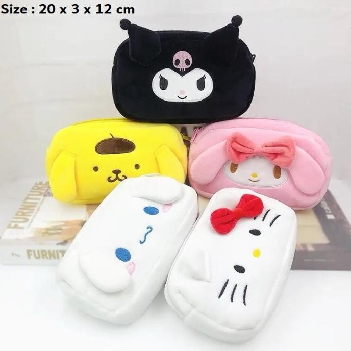 

Fur pencil case sanrio melody cinnamoroll kotak pensil tempat makeup