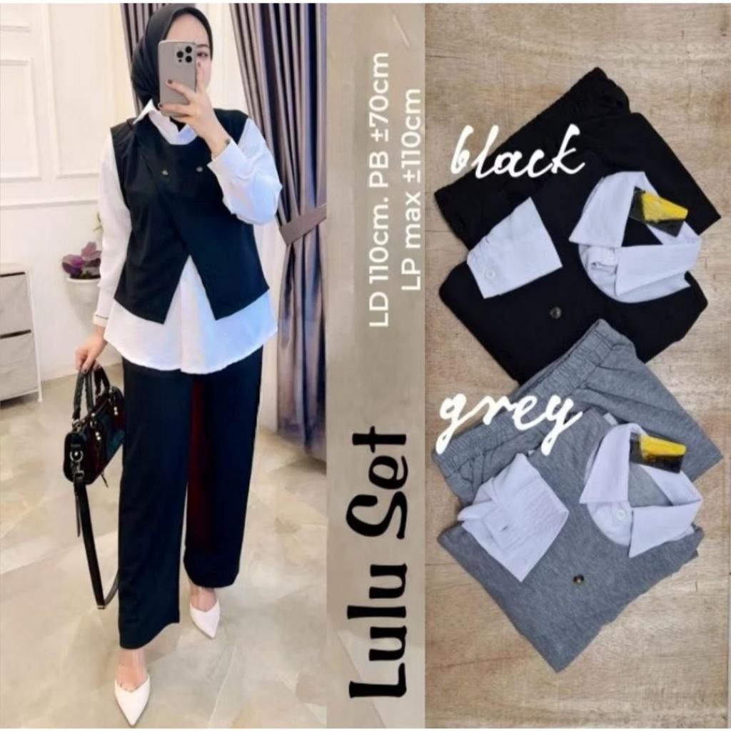 Baju Muslim Wanita Ramadhan Kondangan Onset S M L Xl Xxl Oneset One Set Ngaji 2In1 Mewah Idul Fitri 