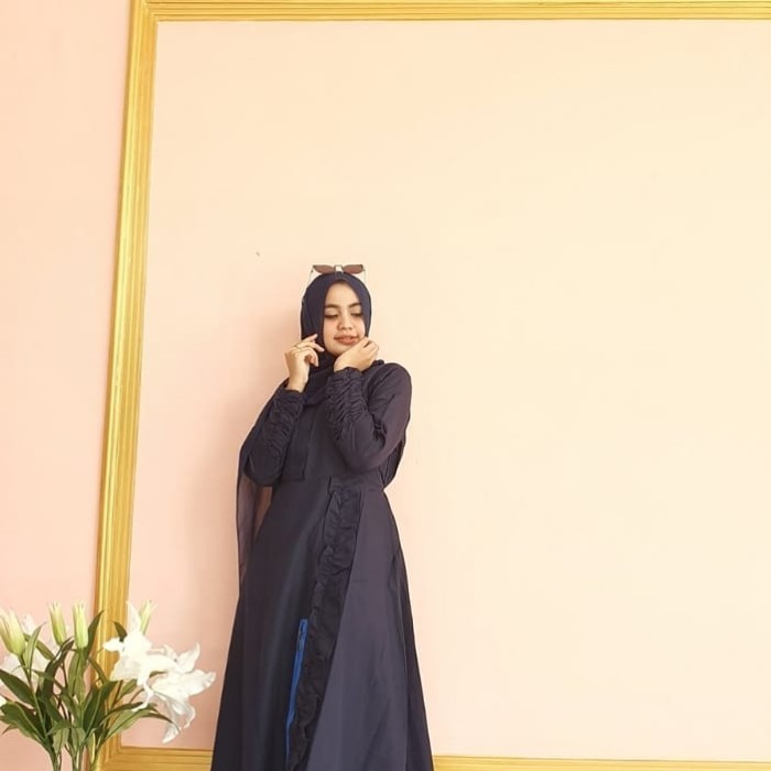 Gamis Safira Dress Katun Ima Toyobo Kombinasi Warna List Hitam #Gratisongkir #Sale #Discount