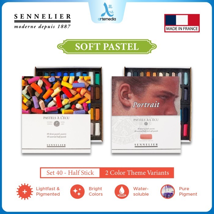 

HOT SALE! Sennelier Soft Pastel Half Stick Set 40 Dry Crayon Krayon Warna Lembut