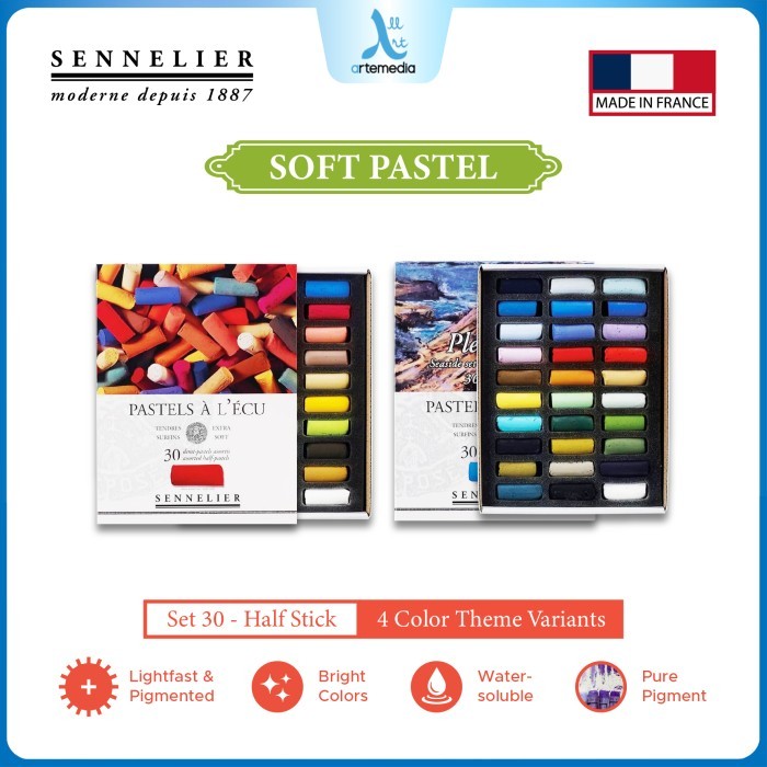 

PROMO! Sennelier Soft Pastel Half Stick Set 30 Dry Crayon Krayon Warna Lembut