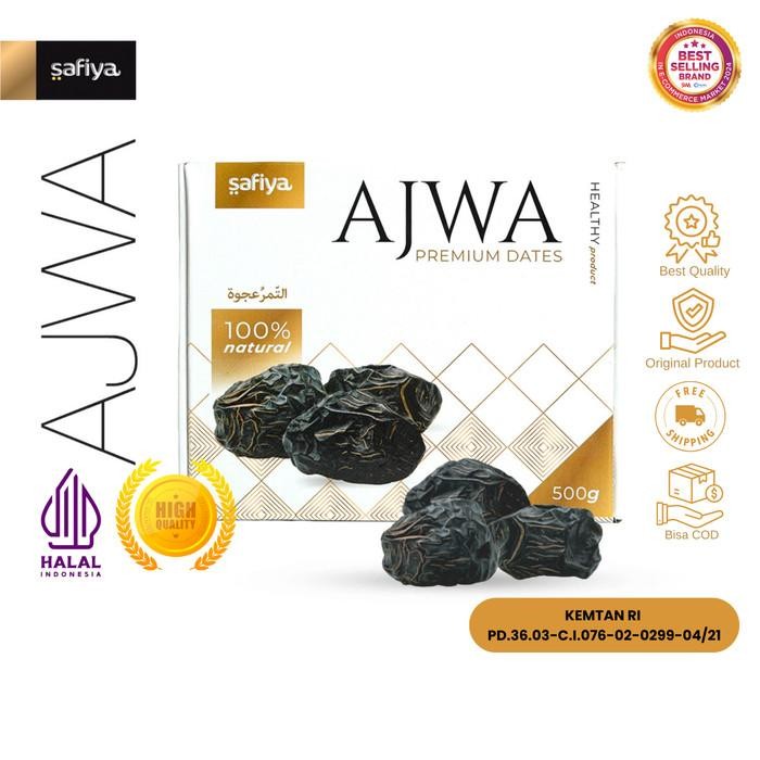 

KURMA AJWA 500 GRAM KURMA NABI ASLI MADINAH AUTHENTIC SAFIYA FOOD