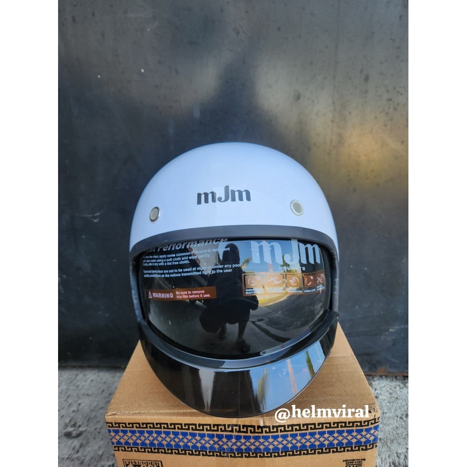 Helm Mjm Capello Halface Solid Helm Retro Magnum Sni