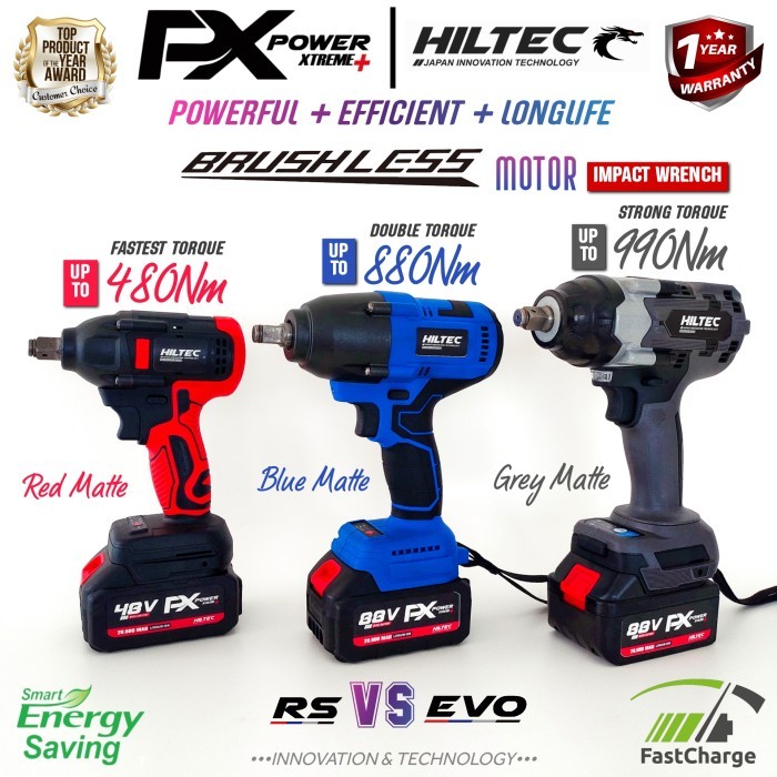 mesin buka baut mobil cordless Impact wrench baterai 48vf hiltec
