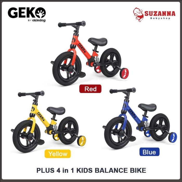 Geko by Okiedog Plus 4 in 1 Kids Balance Bike 12" - Sepeda Anak