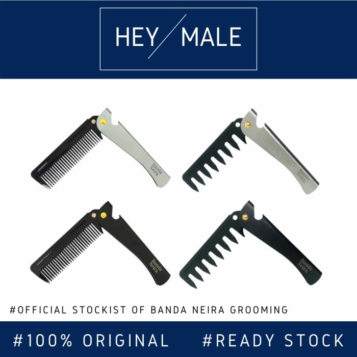 The Mason Steel Folding Comb by Banda Neira Grooming