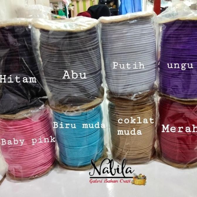 

(Roll/90mtr) Tali elastis bulat 2mm bahancraft kerajinan tangan