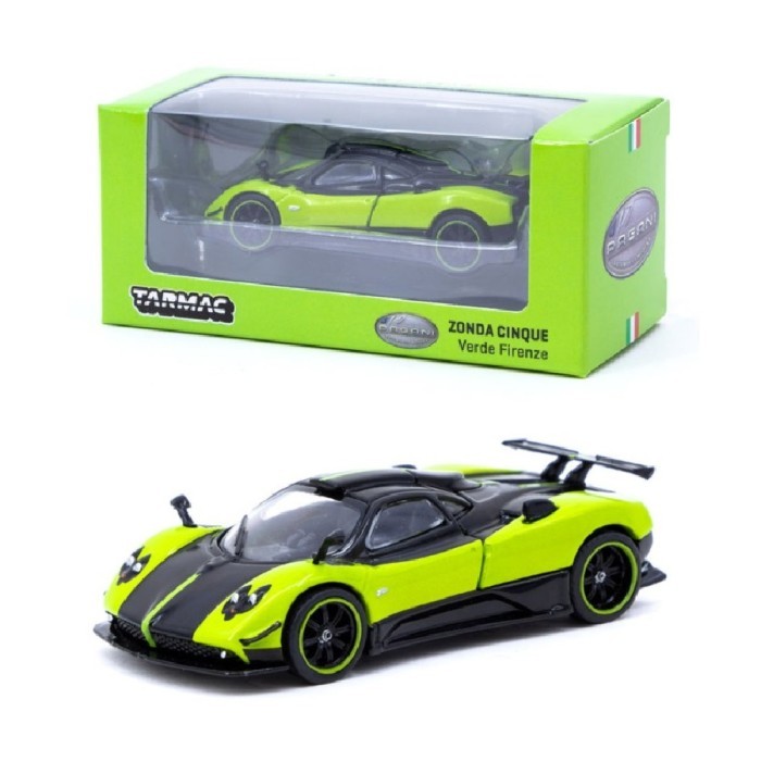 Tarmac Works 1/64 Pagani Zonda Cinque Verde Firenze Diecast Mobil
