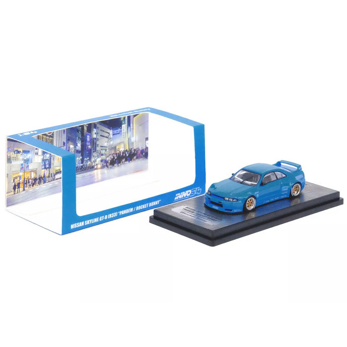 IN64-R33P-BLU Inno64 Nissan GTR R33 Pandem Rocket Bunny Blue Diecast Inno