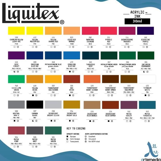 

Tinta Akrilik Liquitex 30Ml Acrylic Ink Pigment Calligraphy - 01/02 Original Dan Terlaris