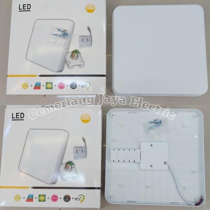Lampu Plafon Baret Led Kotak 24W 220V Cahaya Putih, 6500K