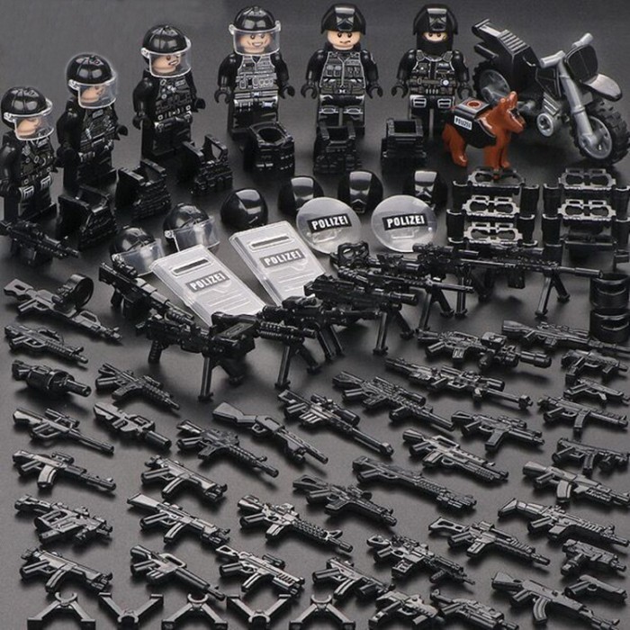 Mainan Minifigure Military Swat Military Team