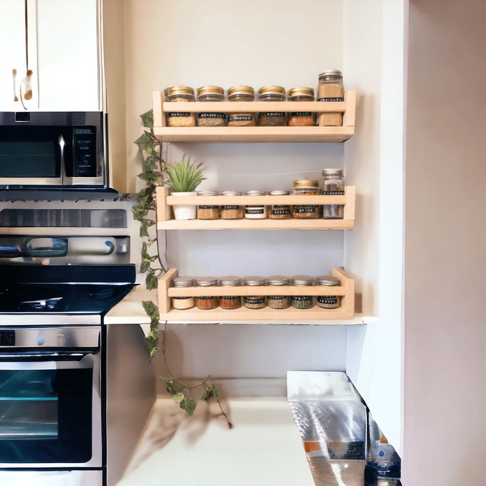 

DISKON Rak bumbu kayu serbaguna Rak Dinding Dapur Gantung Tempel Minimalis Estetik aesthetic