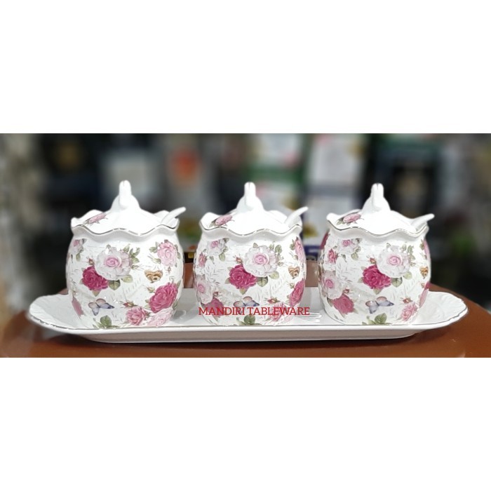 

BIG SALE TEMPAT SAMBAL / BUMBU KERAMIK CAPODIMONTE MOTIF SHABBY - TWGA-HL-Y01