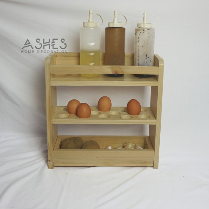 

PRODUK TERBATAS rak keranjang bumbu bawang onion garlic telur kayu