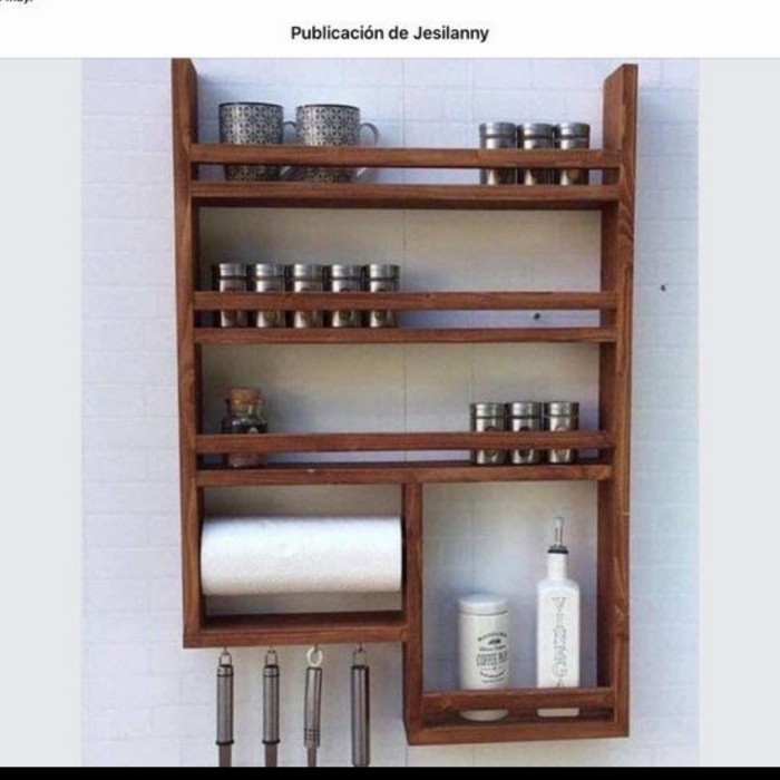 

BERGARANSI Rak bumbu dapur serbaguna kayu jati