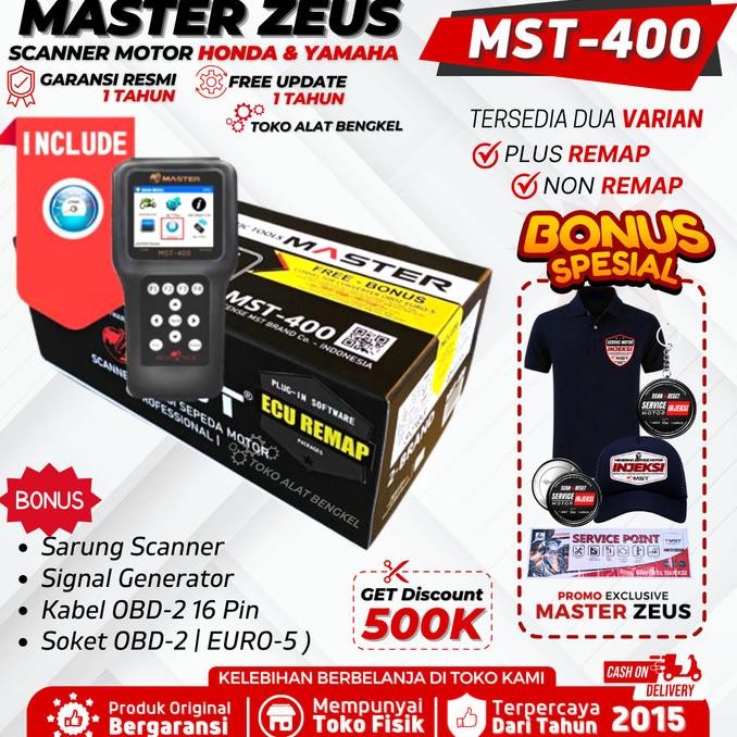 SCANNER MOTOR INJEKSI HONDA & YAMAHA MASTER ZEUS MST 400 TERMURAH