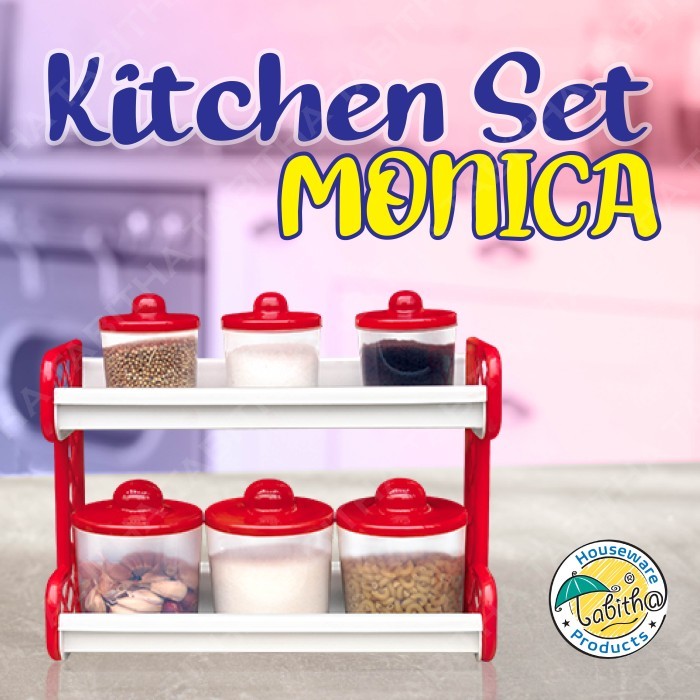 

CUCI GUDANG Tabitha Rak Dapur Tempat Bumbu / Toples Bumbu Serbaguna - Monica