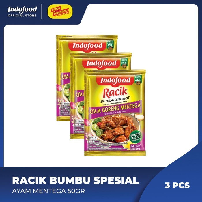 

TERMURAH Indofood Racik Bumbu Spesial Ayam Mentega 50gr - 3 Pcs