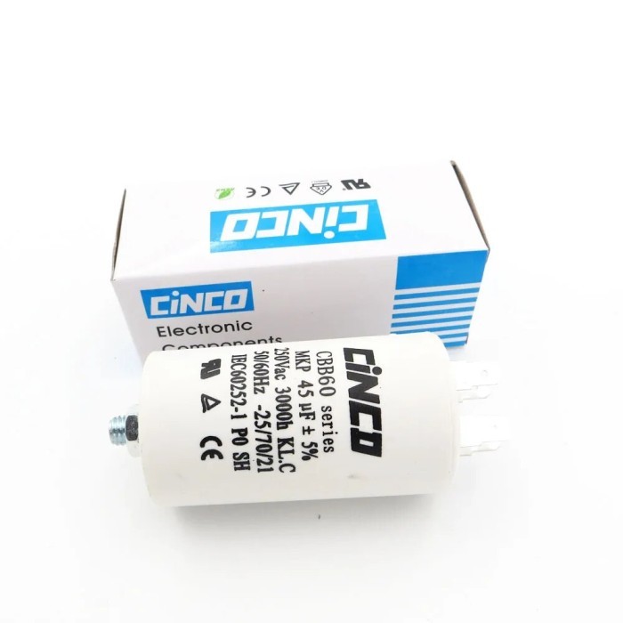 45 MFD 250VAC CBB60 MOTOR RUN CAPACITORS POLYPROPYLENE FILM AC 250V