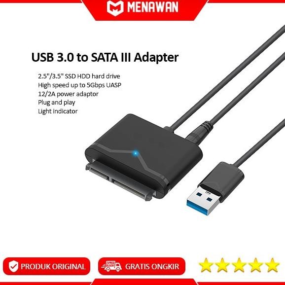 converter sata to usb 3.0 adapter hdd kabel konektor hardisk external stok terbatas