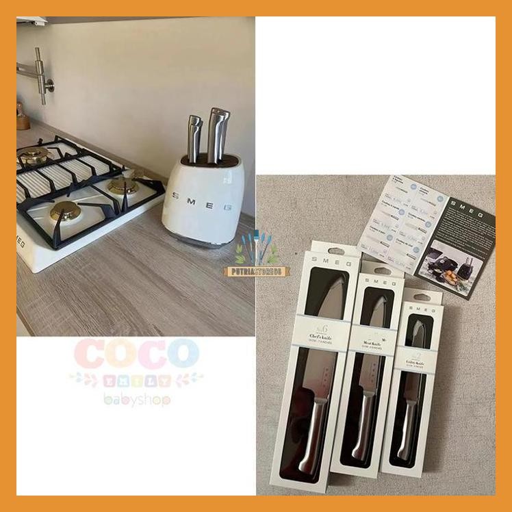 SMEG KNIFE SET SEVEN-PIECE STAINLESS STEEL CELEBRITY STYLE