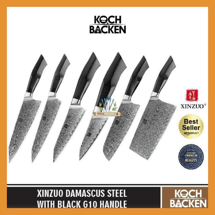 XINZUO B32 DAMASCUS STEEL WITH BLACK G10 HANDLE - PISAU DAPUR