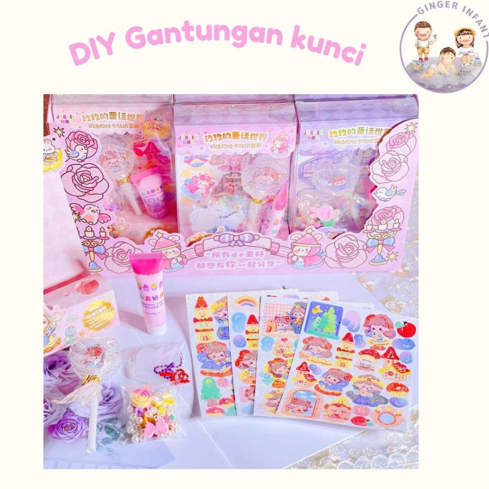 

ORIGINAL GINGERINFANT 1 set Diy gantungan kunci aklirik aesthetic mainan sticker anak super lucu eq-77