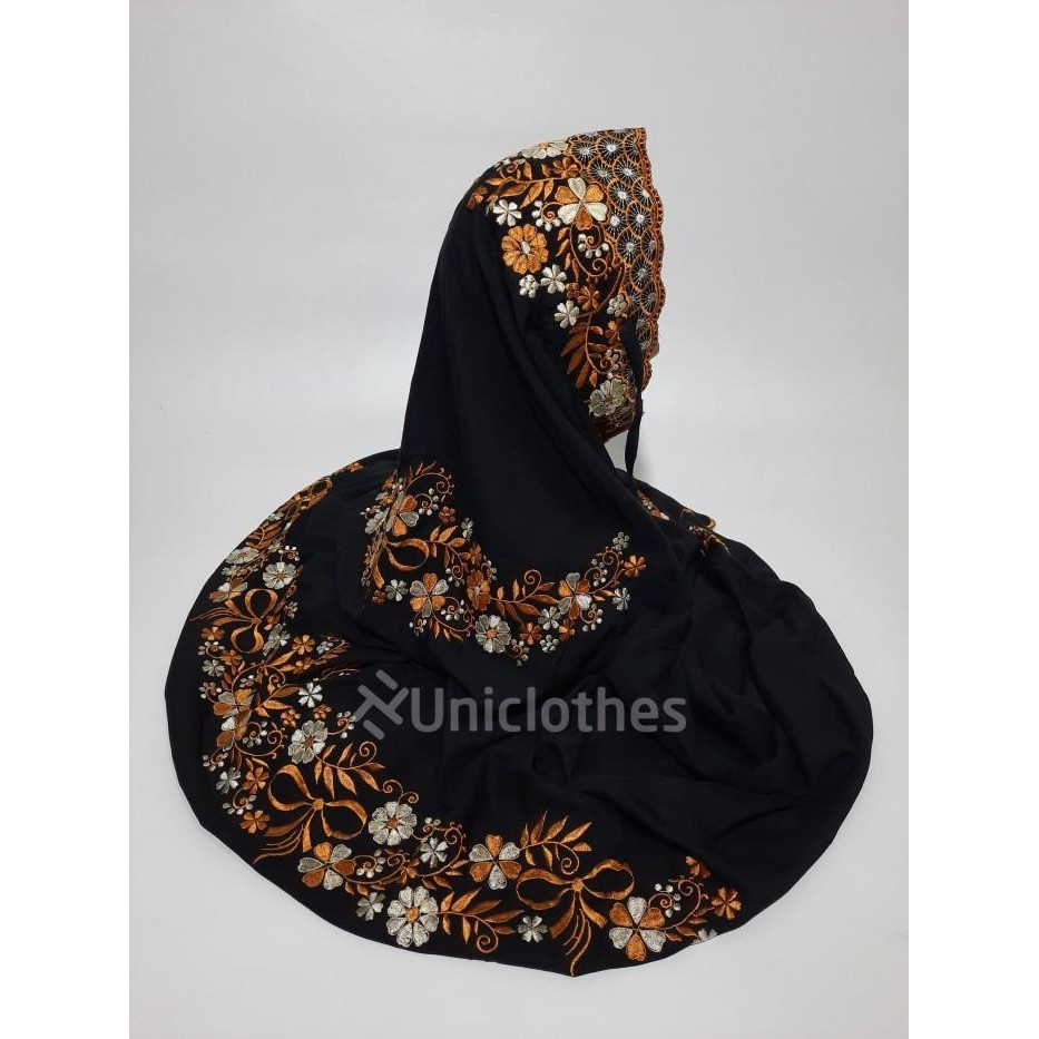 MUKENA LAJURAN TERUSAN LANGSUNGAN DEWASA REMAJA SANTRI HITAM PREMIUM lembut premium