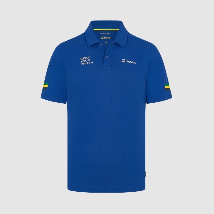 Ayrton Senna F1 Stripe Polo. Kaos Polo Pria Formula 1