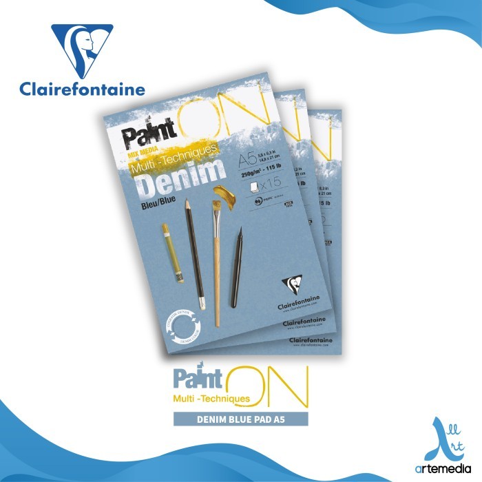 

TERBARU Kertas Gambar Clairefontaine Paint On A5 Denim Multi Techniques Pad PROMO!